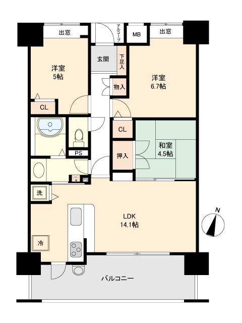 モントーレ　ブルー・ラ・メールＦｕｋｕｏｋａ　Ｃａｂｉｎ棟