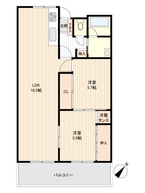 ホワイトキャッスル第２下到津Ａ棟